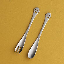 스마일실버 이니셜 티스푼포크 돌답례품 결혼 어린이집 입학선물