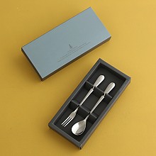 그레이스실버 이니셜 티스푼포크 답례품 돌잔치 결혼식 어린이집 선물