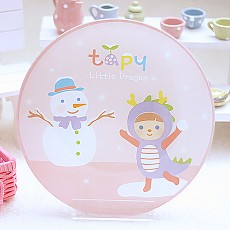 타피 눈사람 강화유리 원접시 용띠아기 답례품 용띠접시 돌잔치