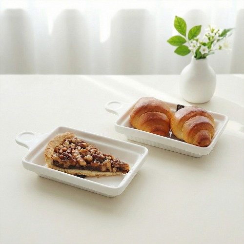 플레인 직사각 핸디볼 2P / 손잡이접시